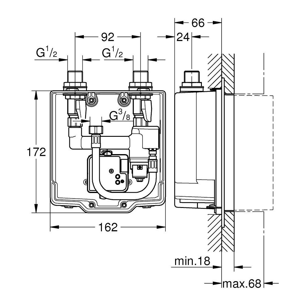 Скрытый монтажный ящик GROHE Eurosmart Cosmopolitan E (36336001)