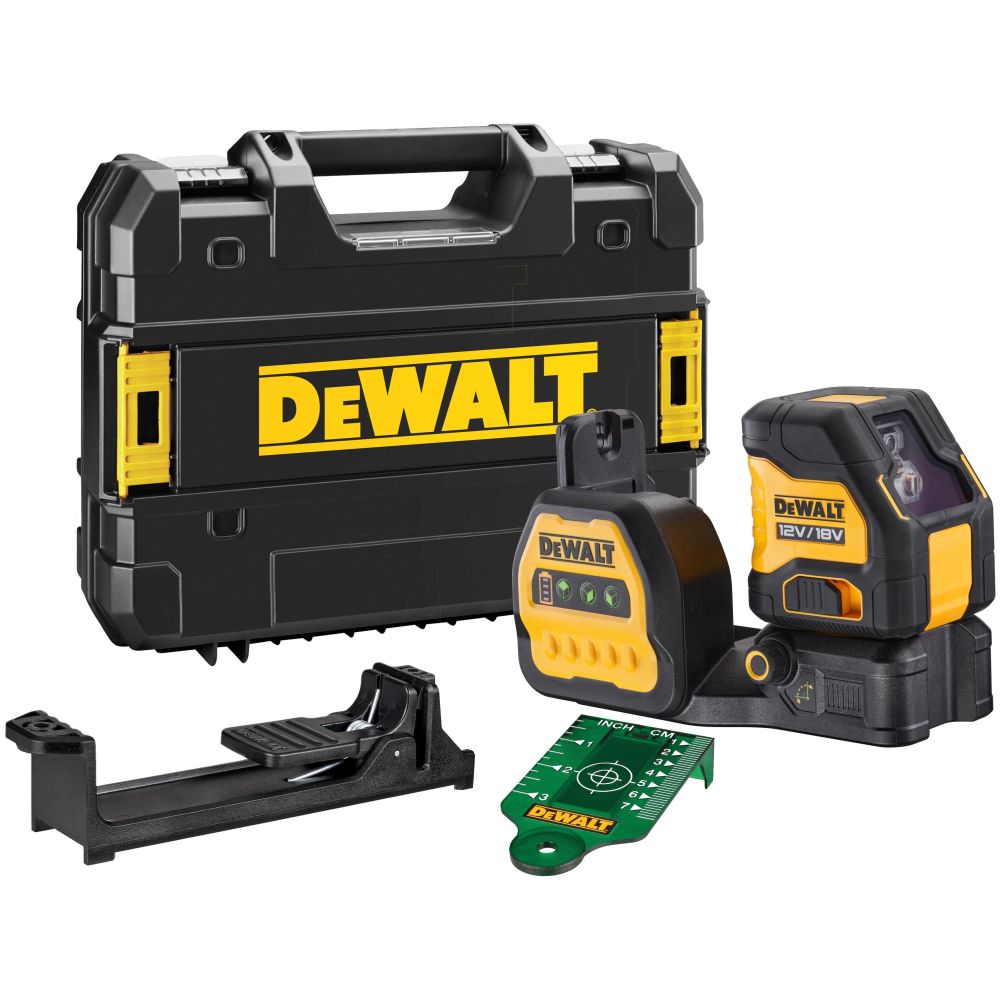 Аккумуляторный лазерный построитель плоскостей DEWALT DCE088NG18, 12/18 В, зеленый луч, 30 м, без АКБ и ЗУ, в кейсе TSTAK