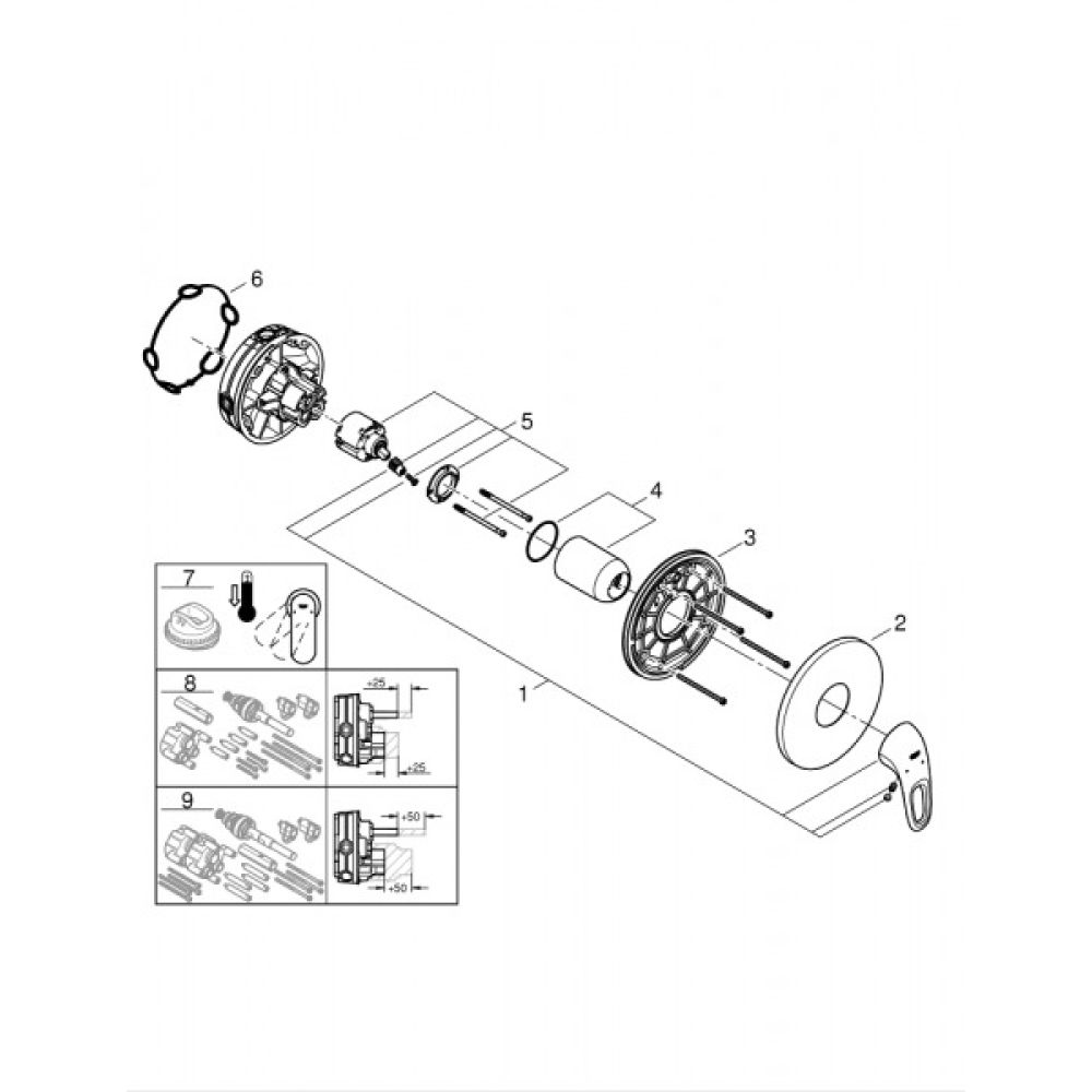 Внешняя часть смесителя для душа GROHE Eurostyle Solid, белая луна (24048LS3)