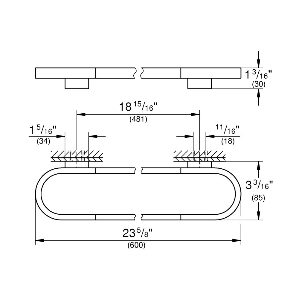 Держатель для полотенца/полочки GROHE Selection 600 мм, никель глянец (41056BE0)
