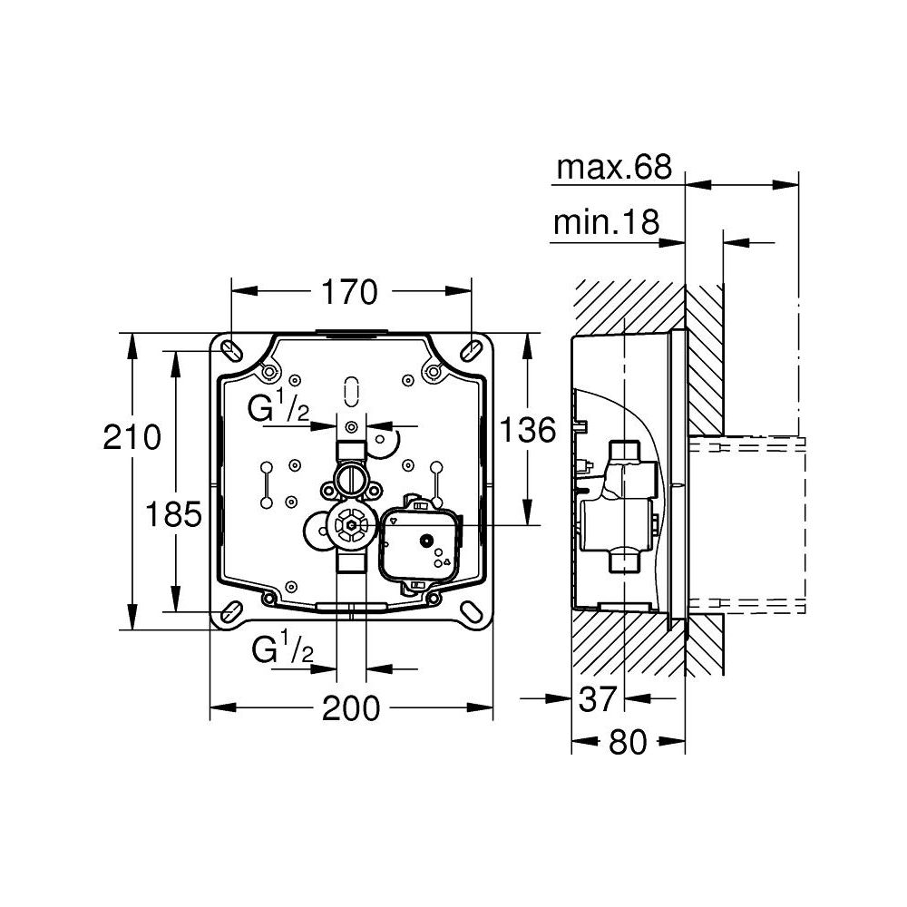 Комплект монтажа для панелей смыва Tectron GROHE Rapido U (37338000)