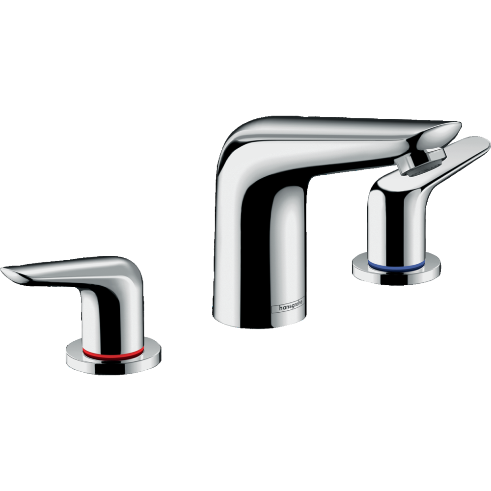 Смеситель для раковины hansgrohe Novus 100 на 3 отверстия, со сливным гарнитуром 71140000, хром
