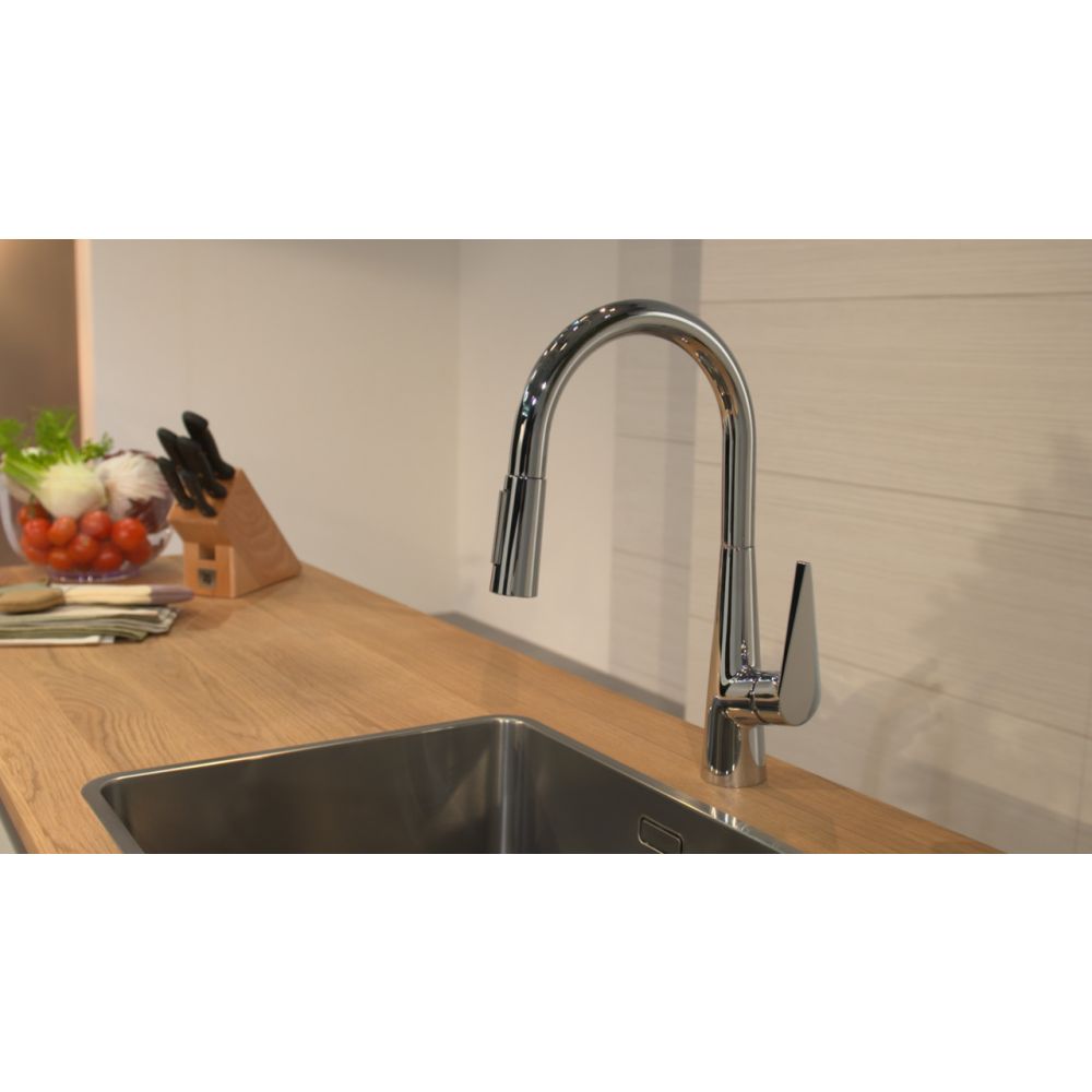 Смеситель для кухонной мойки hansgrohe Talis M51 200, с вытяжным душем 2jet 72813000, хром
