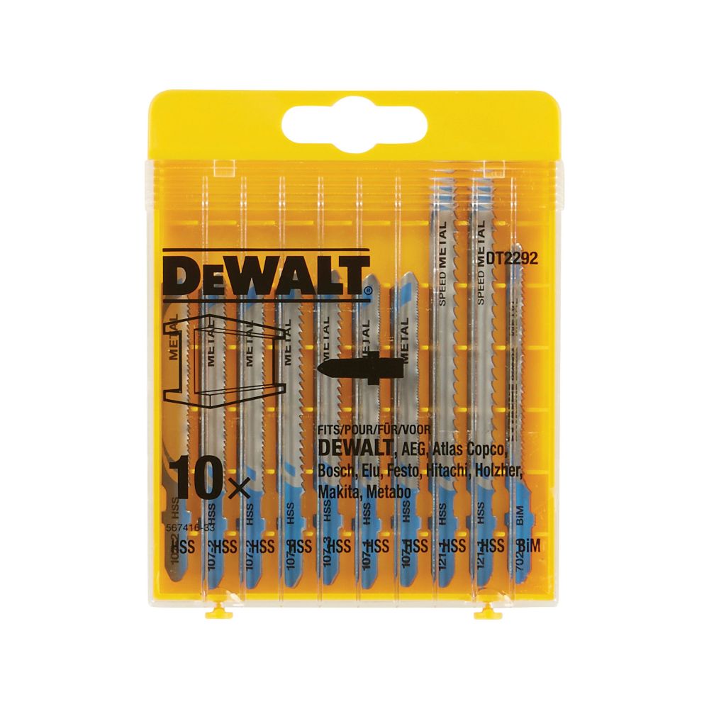 Пилка для лобзика DEWALT DT2292, по металлу, 10 шт. (DT2292-QZ)