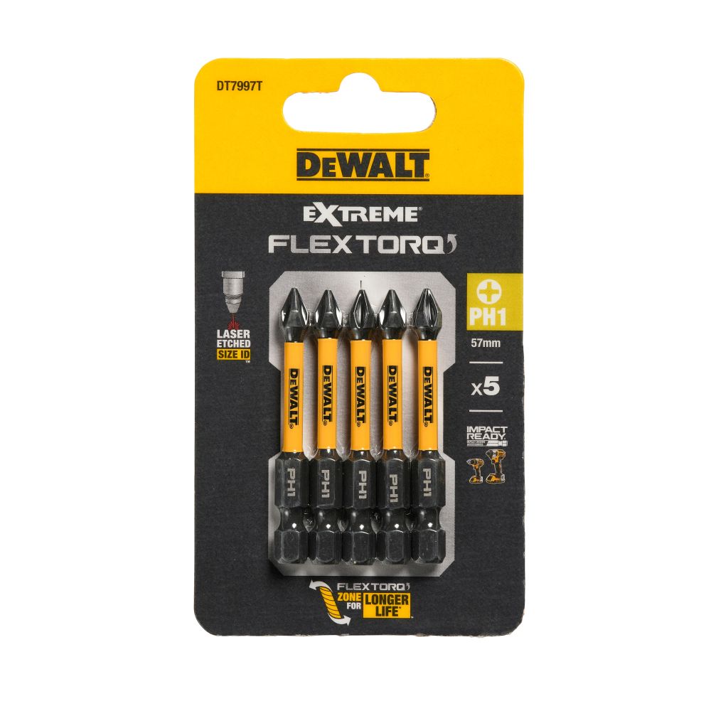 Бита DEWALT PH1, 57 мм, шестигранный (HEX), (DT7997T-QZ)