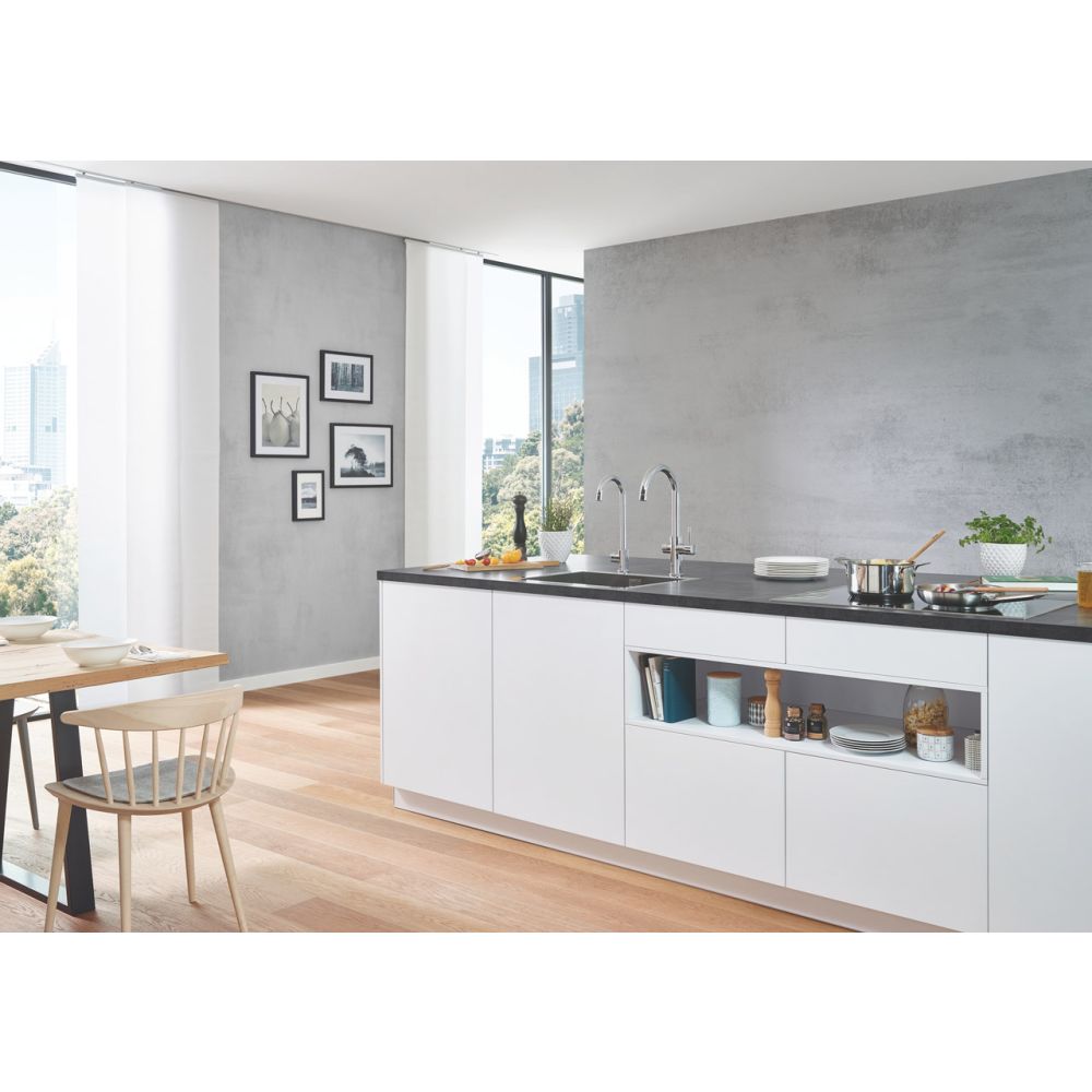 Комплект для кухни GROHE Red Duo с C-образным смесителем, бойлером L-Size и фильтром, хром (30079001)