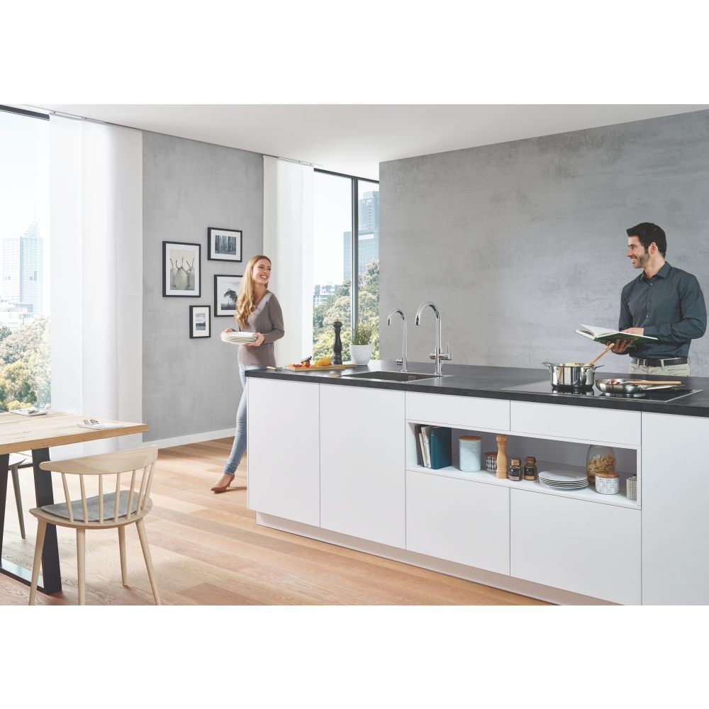 Комплект для кухни GROHE Red Duo с C-образным смесителем, бойлером L-Size и фильтром, хром (30079001)