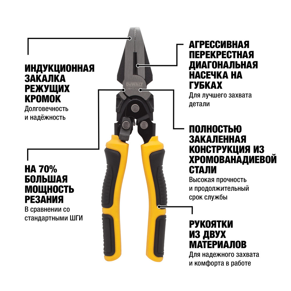 Плоскогубцы комбинированные DEWALT DWHT0-70276