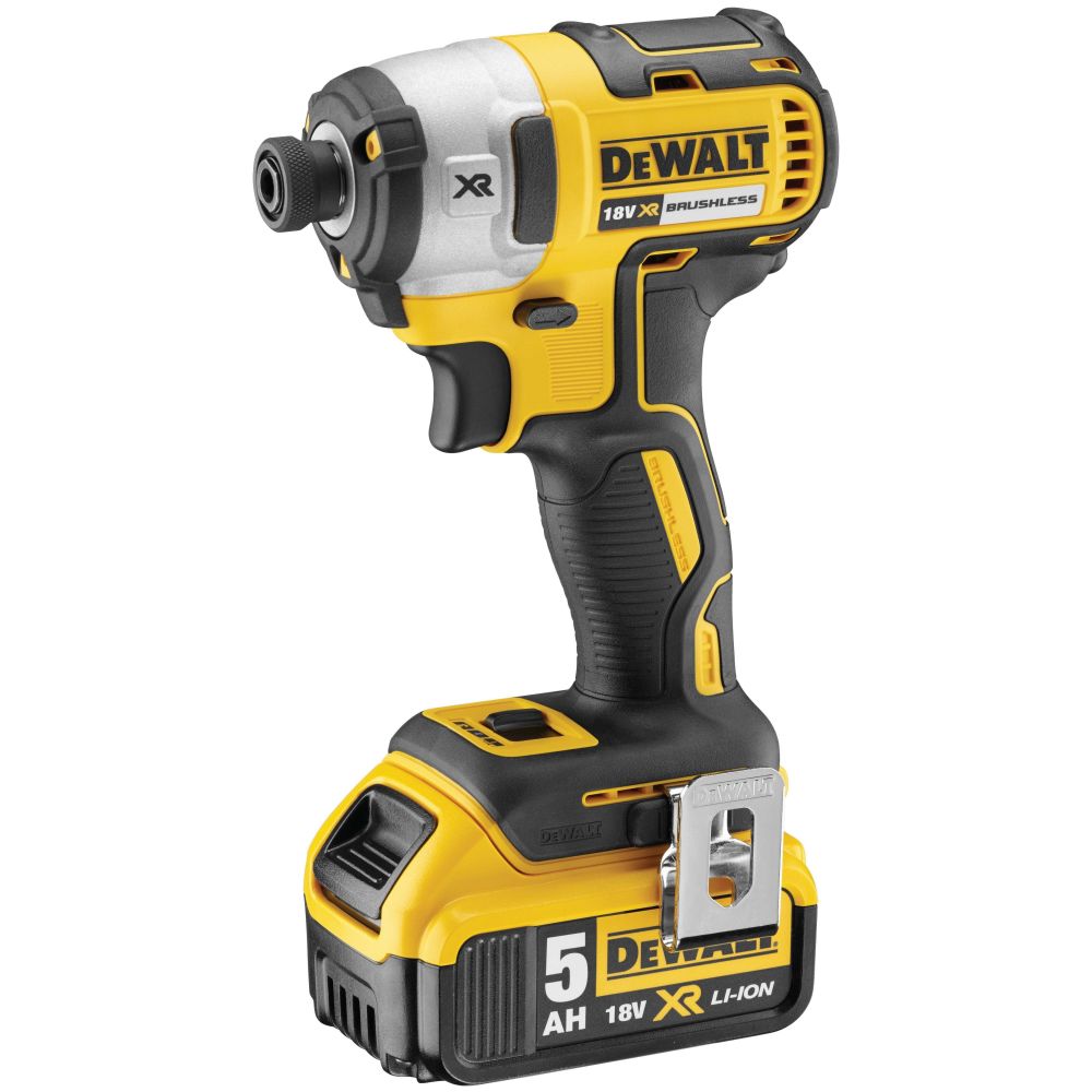 Набор DEWALT DCK422P3, 18 В: дрель DCD796 + шуруповерт DCF887 + УШМ DCG405 + перфоратор DCH273, с 3 АКБ 5 Ач и ЗУ, в 2 кейсах