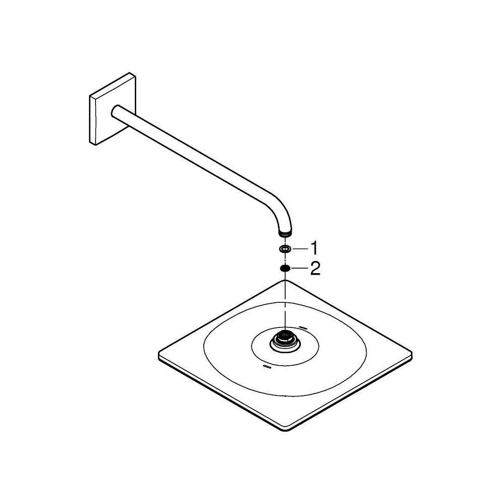 Верхний душ GROHE Rainshower Mono 310 Cube, 9,5 л/мин, 1 режим, 422 мм, хром (26564000)