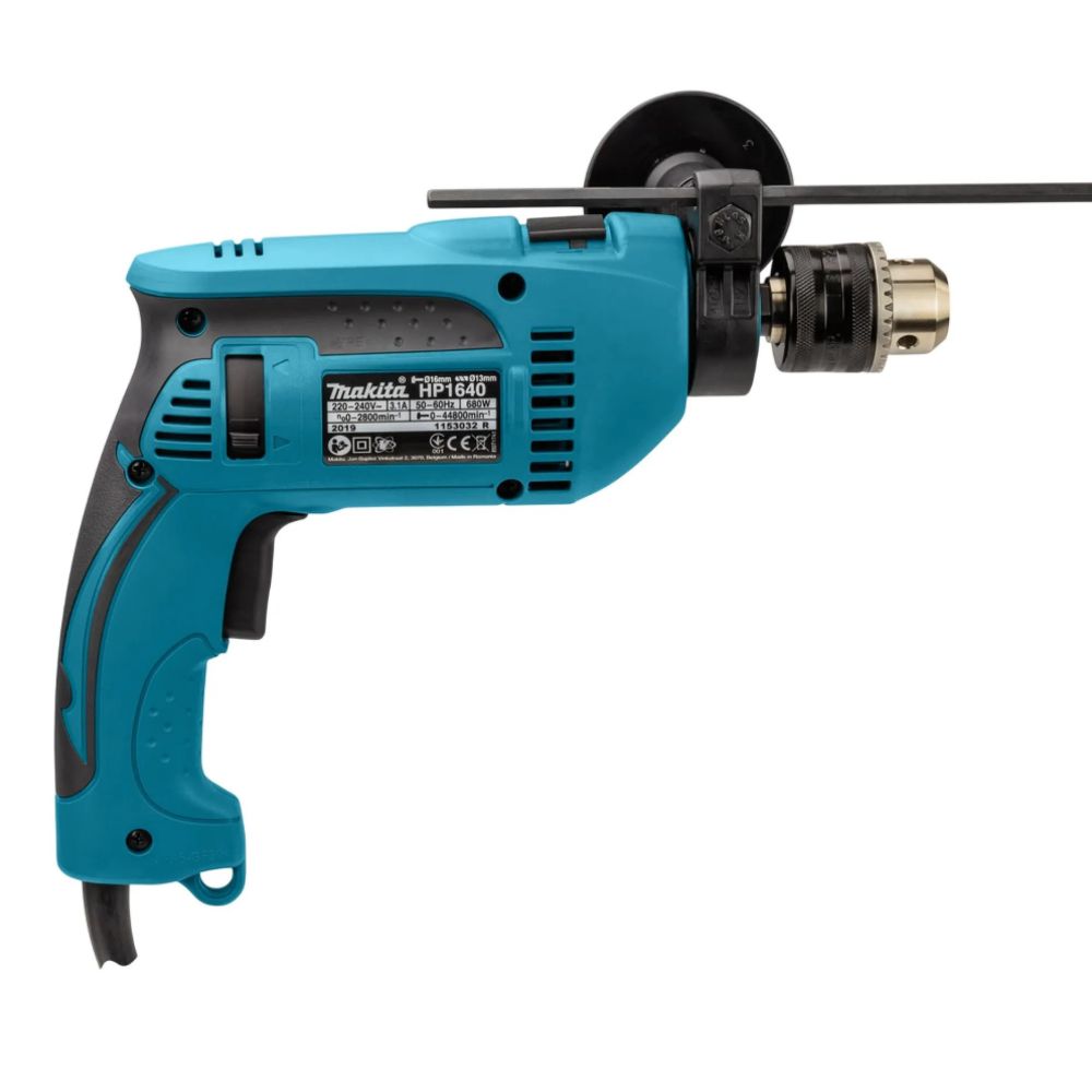 Дрель Makita HP1640K, 680 Вт, 2800 об/мин, 44800 уд/мин