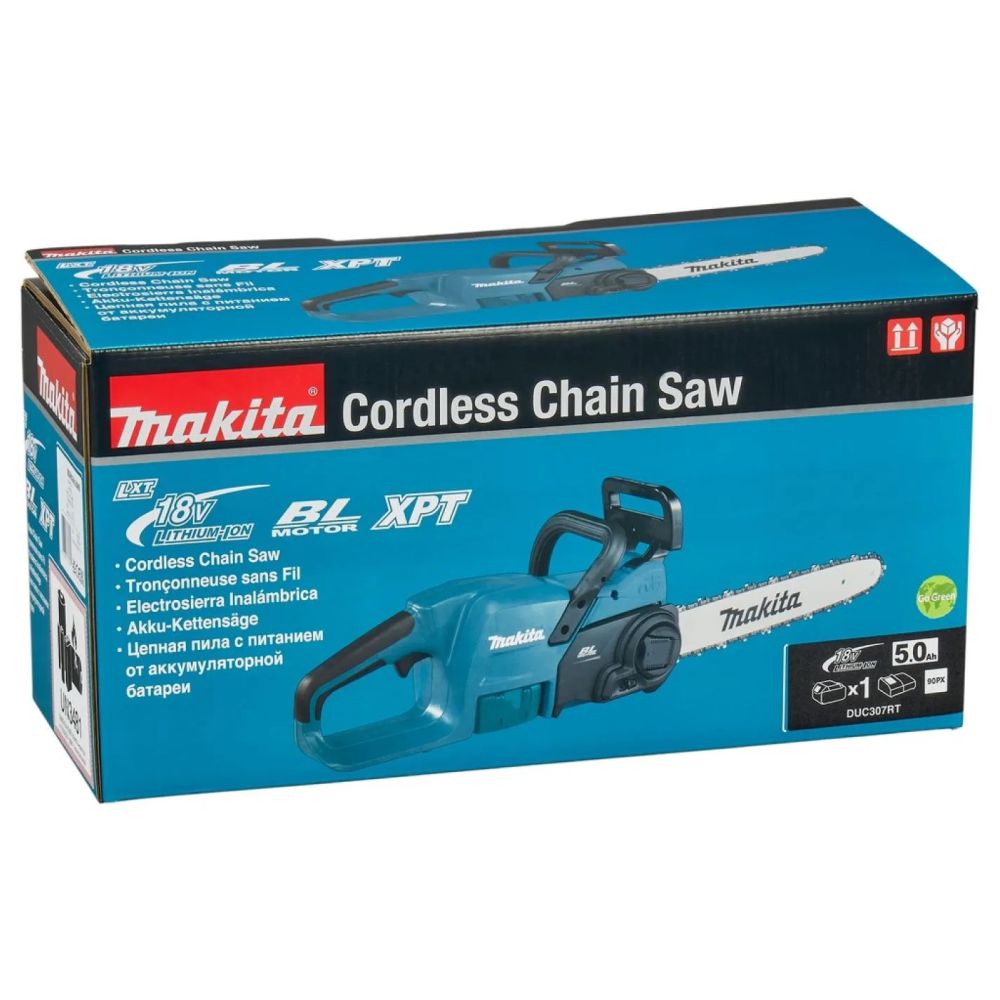 Аккумуляторная цепная пила Makita DUC307RT, 18 В, 30 см, 7.7 м/с, с АКБ 5 Ач и ЗУ
