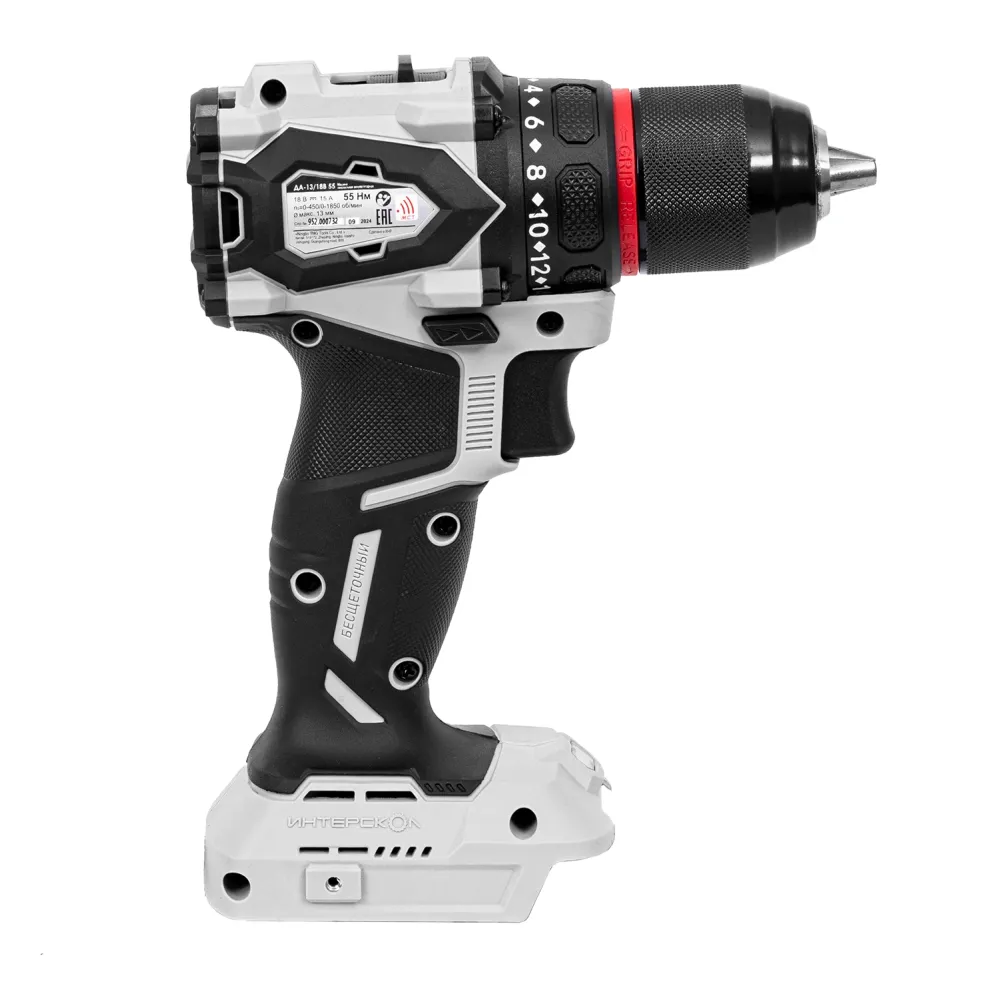 Аккумуляторная дрель-шуруповерт ИНТЕРСКОЛ ДА-13/18В 55, 18 В, 1850 об/мин, без АКБ и ЗУ (952.0.0.70)