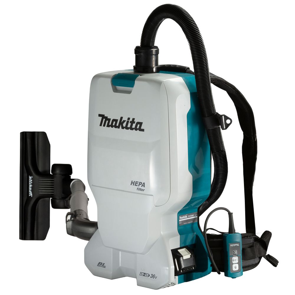 Аккумуляторный ранцевый пылесос Makita DVC660, 2x18 В, 6 л, с 2 АКБ 5 Ач, без ЗУ (DUST-KITM11)