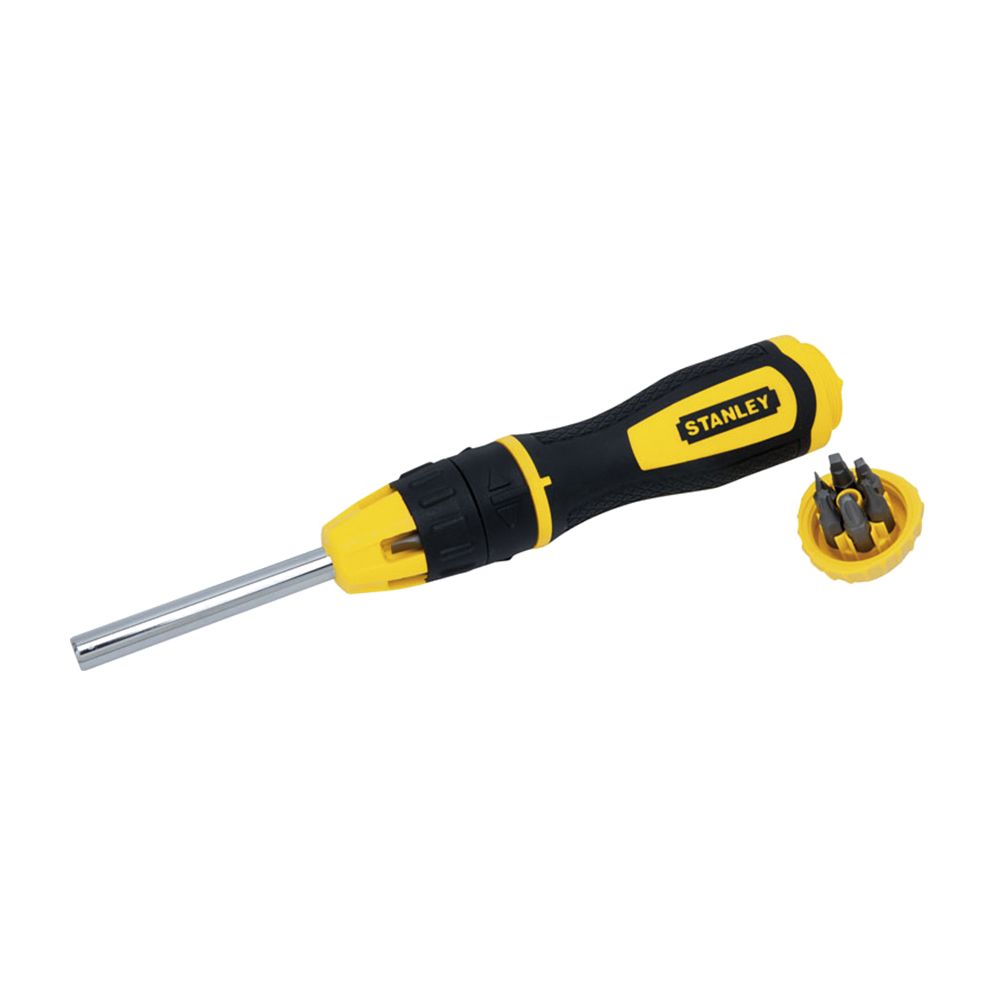 Отвертка Multibit Stubby с храповым механизмом с 10 сменными битами STANLEY 0-68-010