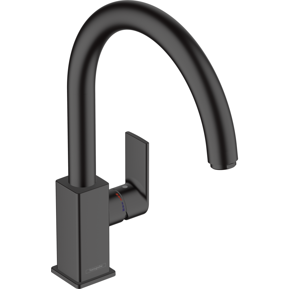 Смеситель для кухонной мойки hansgrohe Vernis Shape M35 260, с поворотным изливом 71871670, матовый черный