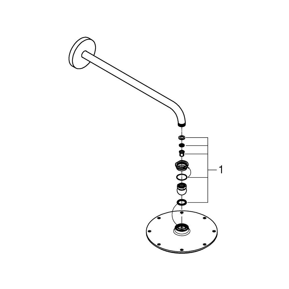 Верхний душ GROHE Rainshower Cosmopolitan 210, 16,5 л/мин, 1 режим, 422 мм, хром (26171000)