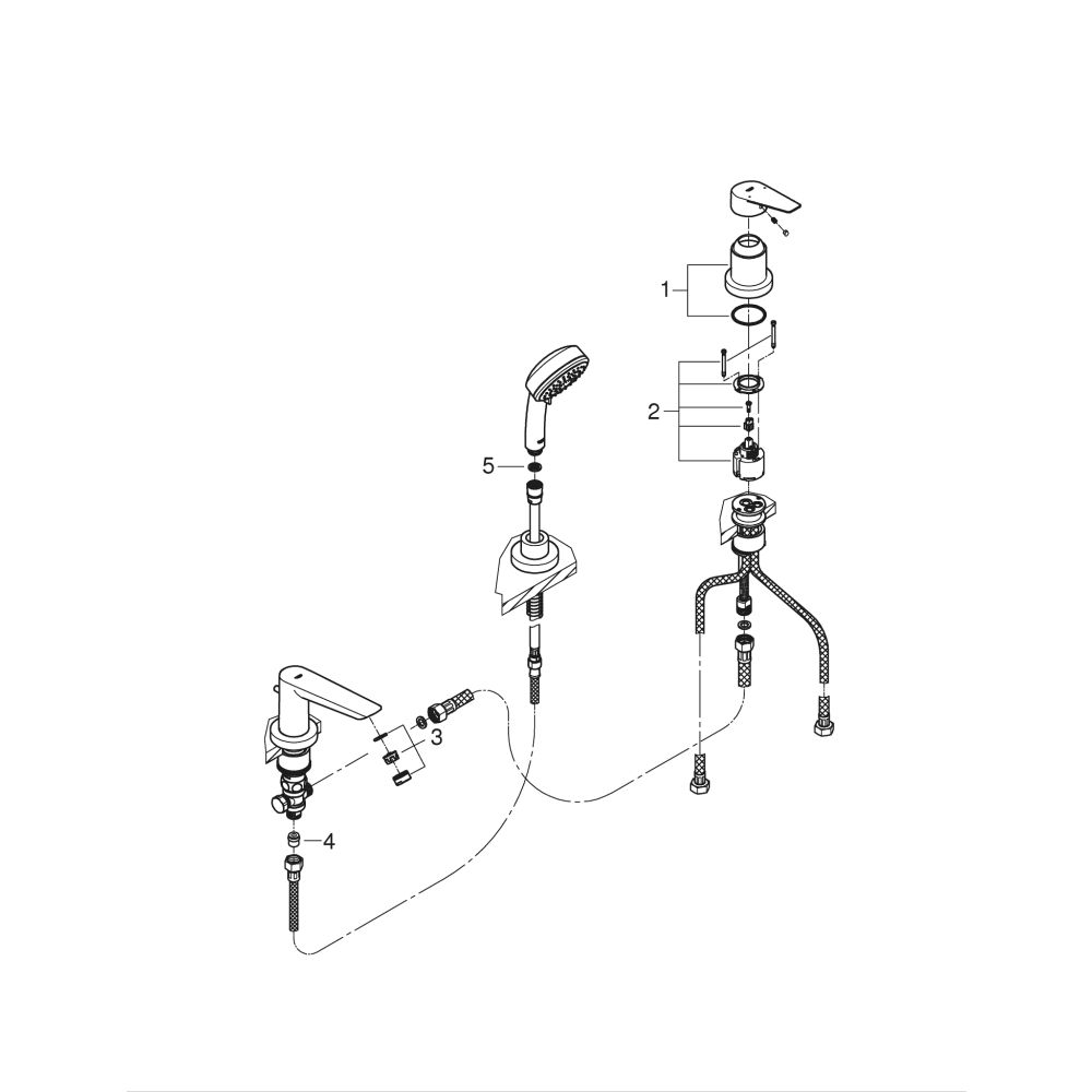 Смеситель для ванны GROHE BauEdge, хром (2511710A)