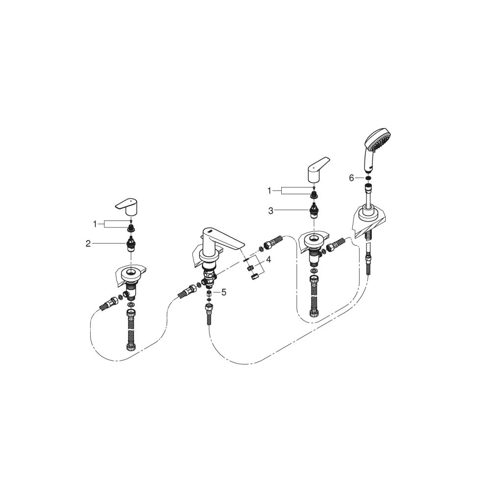 Смеситель для ванны GROHE BauEdge, хром (2512010A)