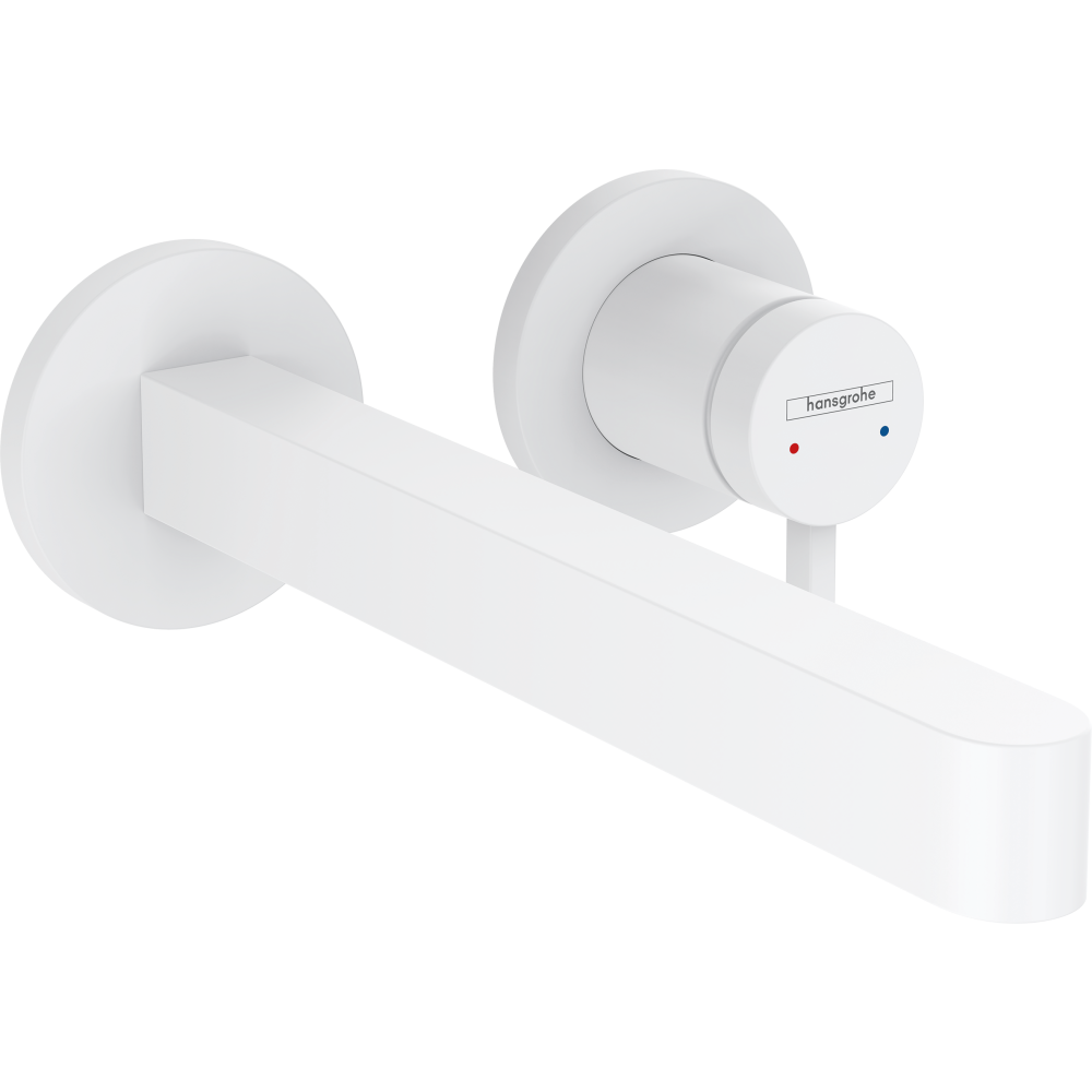 Внешняя часть смесителя для раковины hansgrohe Finoris скрытого монтажа, настенный, с изливом 22.8 см 76050700, матовый белый