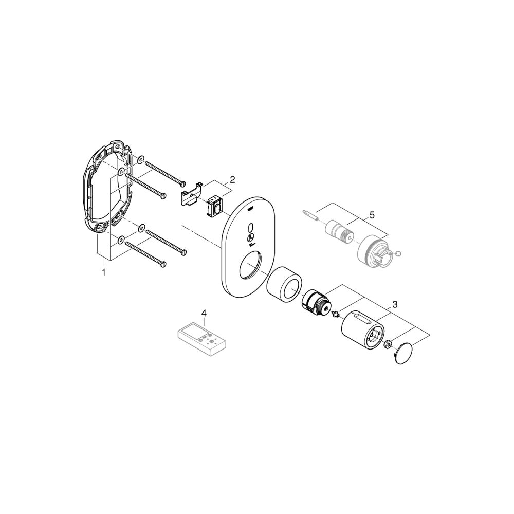 Внешняя часть термостата для душа GROHE Eurosmart Cosmopolitan E Special инфракрасный, хром (36456000)