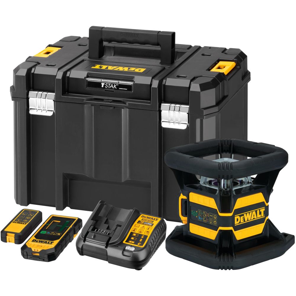 Аккумуляторный лазерный нивелир DEWALT DCE080D1GS, 18 В, зеленый луч, 80 м, с АКБ 2 Ач и ЗУ, в кейсе TSTAK (DCE080D1GS-QW)