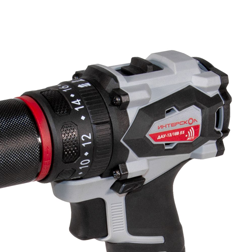Дрель-шуруповерт ИНТЕРСКОЛ ДАУ-13/18В 55, 18 В, 1850 об/мин, 27750 уд/мин, с 2 АКБ 2.5 Ач и ЗУ, в кейсе (953.2.2.70)