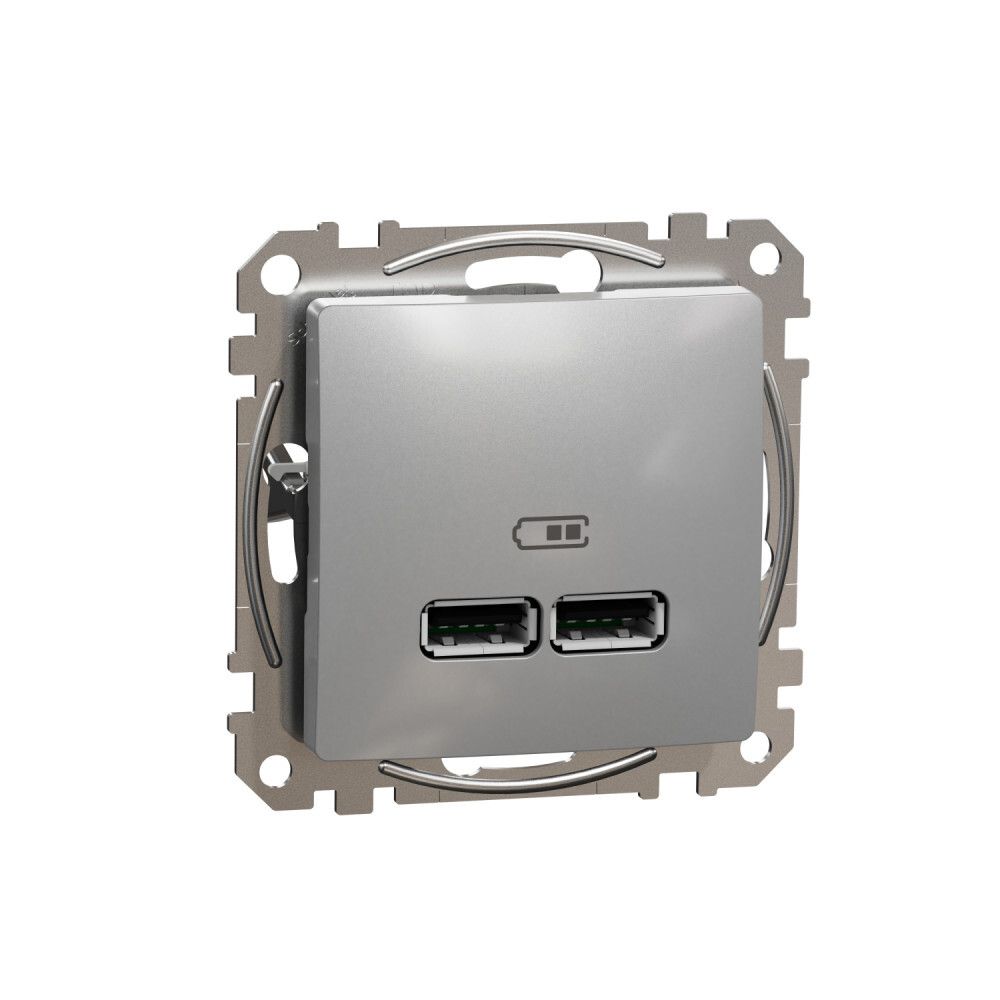 Розетка USB A+A 5В/2,1А 2х5В/1,05А Schneider Electric Sedna Design, алюминий SDD113401