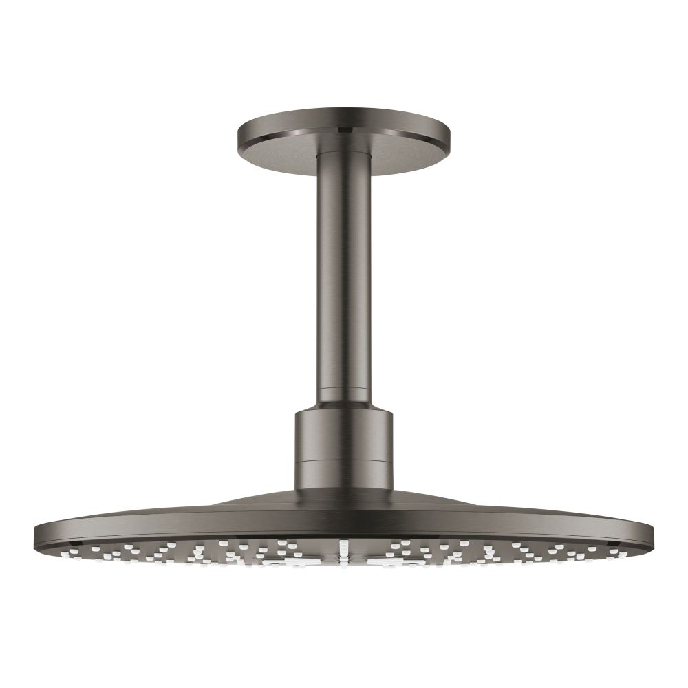 Верхний душ GROHE Rainshower 310 SmartActive с душевым кронштейном, 2 режима, 142 мм, темный графит матовый (26477AL0)
