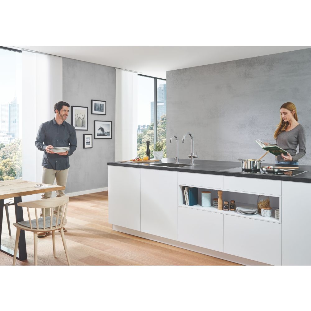 Комплект для кухни GROHE Red Duo с C-образным смесителем, бойлером L-Size и фильтром, хром (30079001)