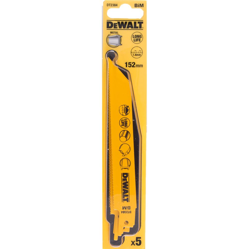 Полотно DEWALT DT2384, по металлу для сабельных пил биметаллическое, BiM, 152 x 1.4 мм. S922EF, 5 шт.