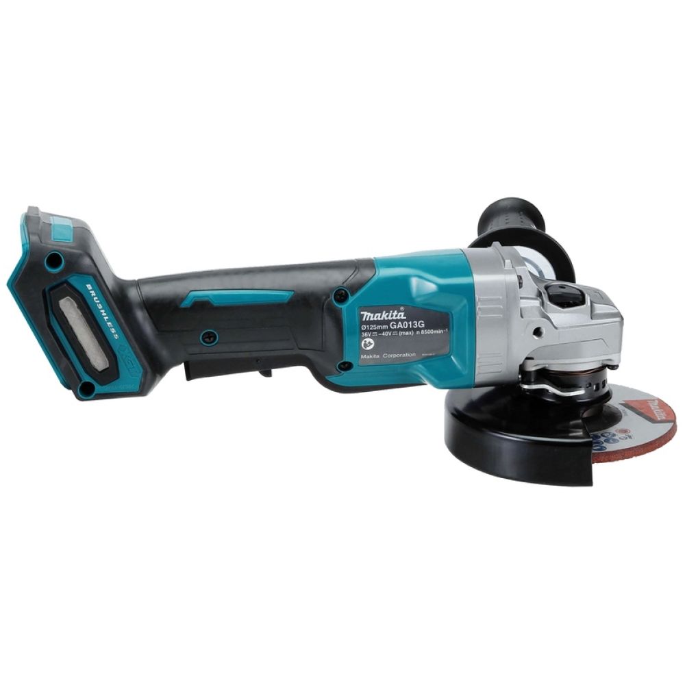 Аккумуляторная угловая шлифмашина Makita GA013GU101, 40 В, 125 мм, 8500 об/мин, с АКБ 4 Ач и ЗУ, в кейсе MakPac