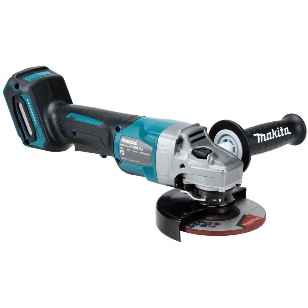 Аккумуляторная угловая шлифмашина Makita GA013GU101, 40 В, 125 мм, 8500 об/мин, с АКБ 4 Ач и ЗУ, в кейсе MakPac