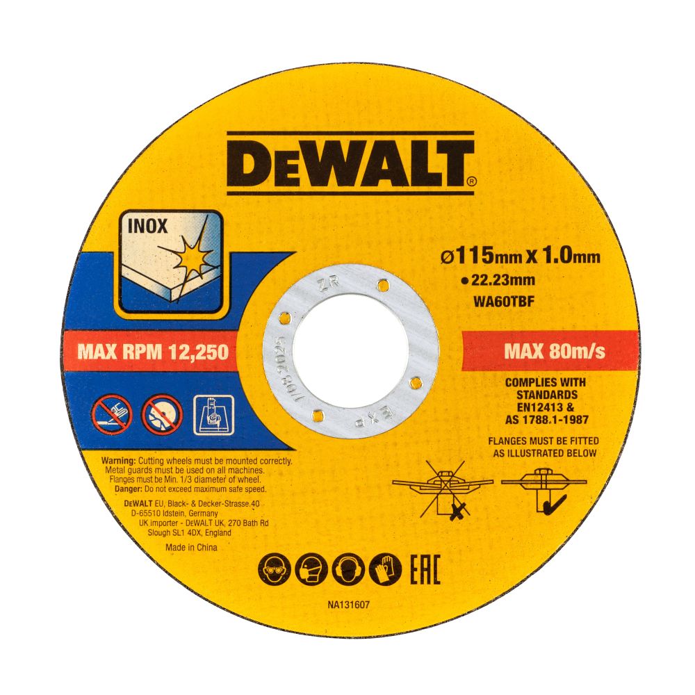 Диск отрезной DEWALT DT20599, по металлу, 115х22.23х1 мм, 50 шт. (DT20597-QZ)