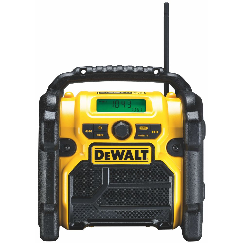 Аккумуляторный радиоприемник DEWALT DCR020, 12/18 В, с возможностью работы от сети, 10 Вт, без АКБ и ЗУ (DCR020-QW)