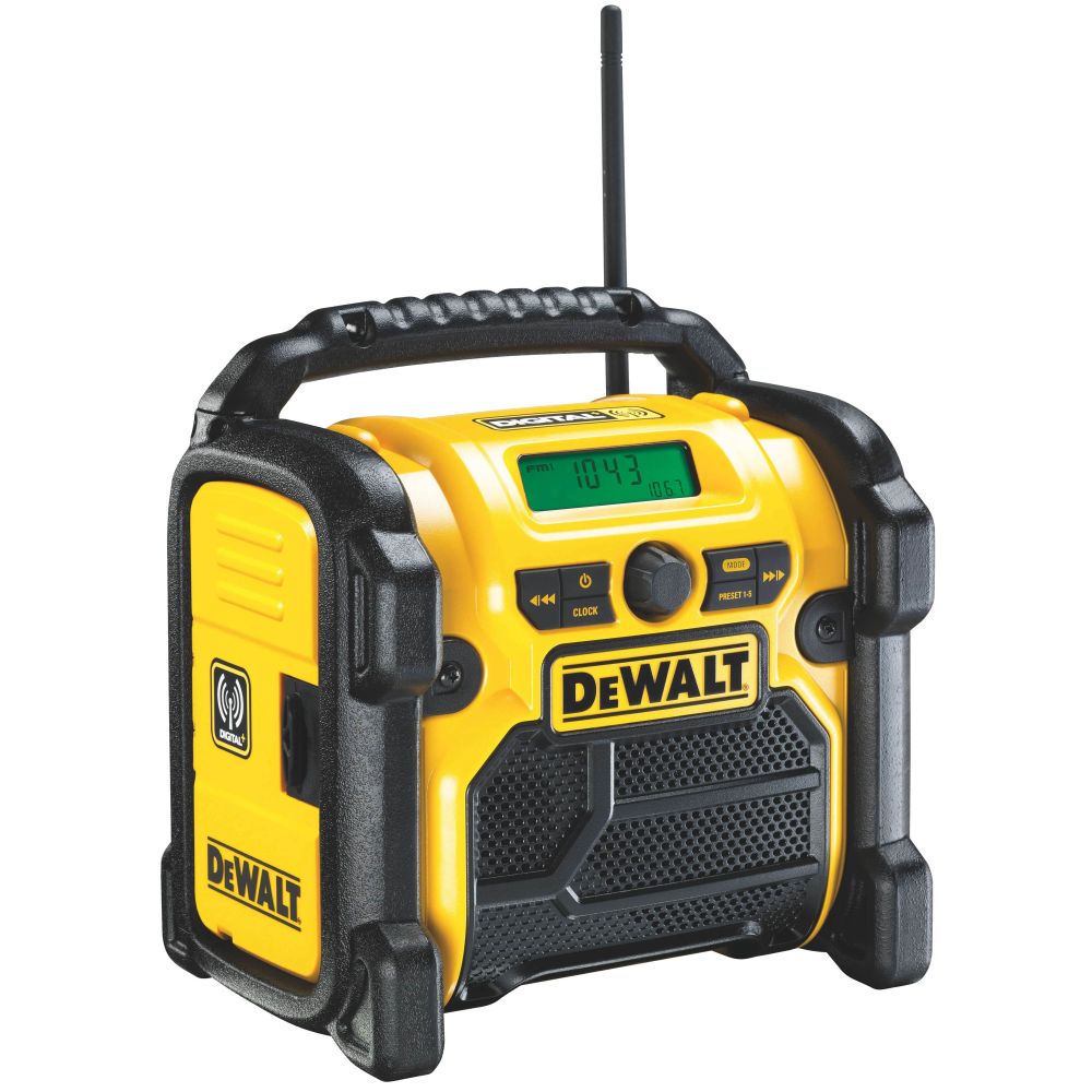 Аккумуляторный радиоприемник DEWALT DCR020, 12/18 В, с возможностью работы от сети, 10 Вт, без АКБ и ЗУ (DCR020-QW)
