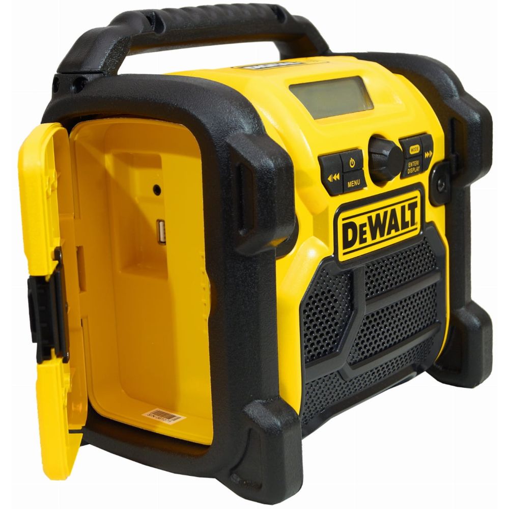 Аккумуляторный радиоприемник DEWALT DCR020, 12/18 В, с возможностью работы от сети, 10 Вт, без АКБ и ЗУ (DCR020-QW)