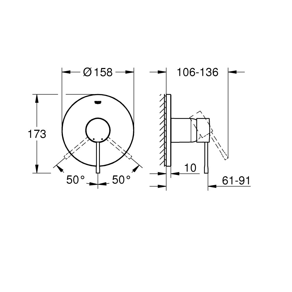 Внешняя часть смесителя для душа GROHE Essence, теплый закат глянец (24057DA1)