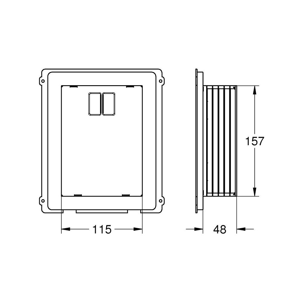 Ревизионный короб GROHE для крепления малых панелей смыва, хром (40949000)
