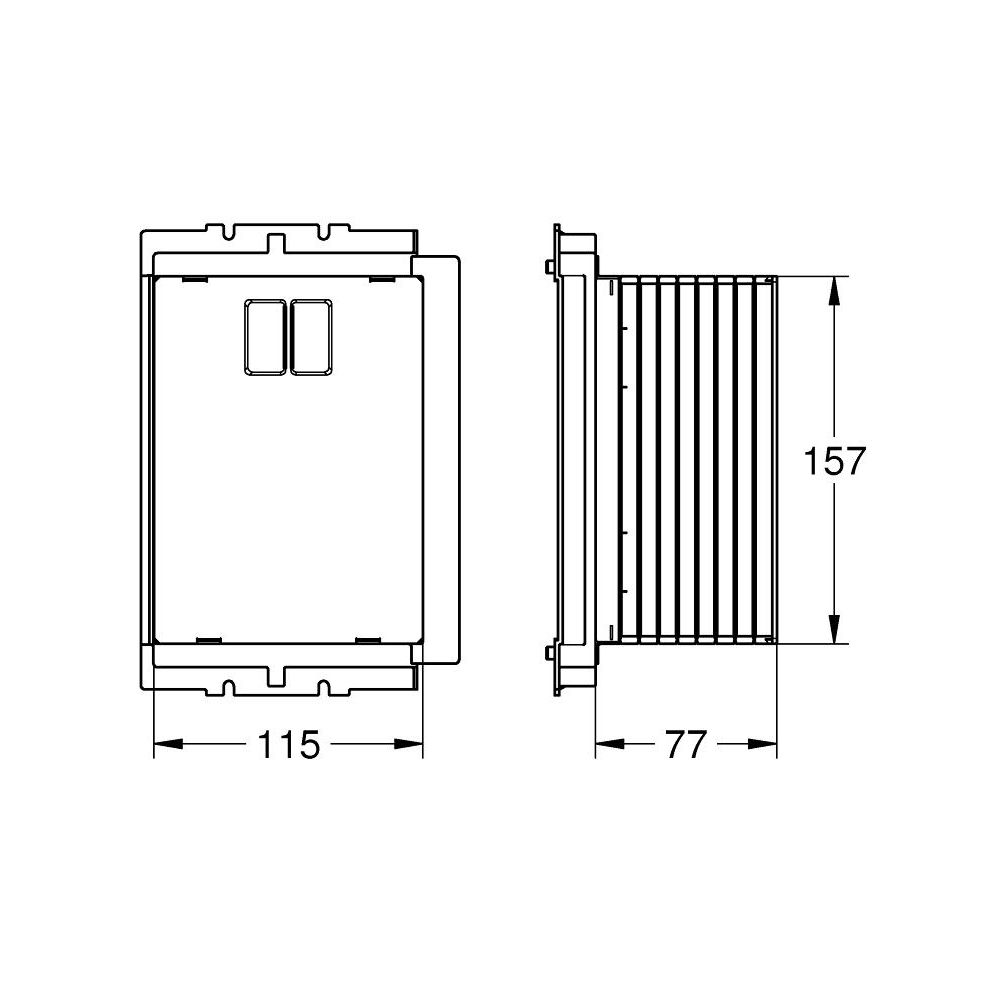 Ревизионный короб GROHE для крепления малых панелей смыва, хром (40950000)