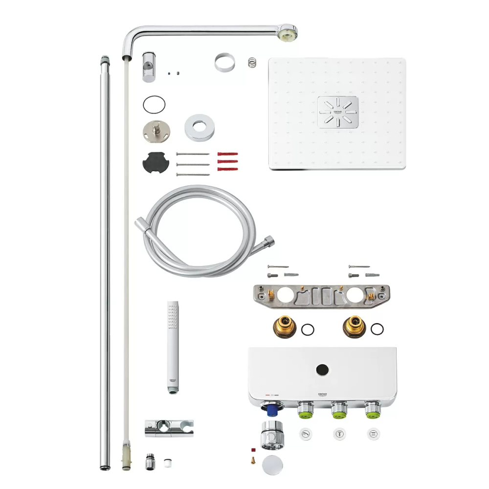 Душевая система GROHE Euphoria SmartControl System 310 Cube Duo с термостатом для душа, белая луна (26508LS0)
