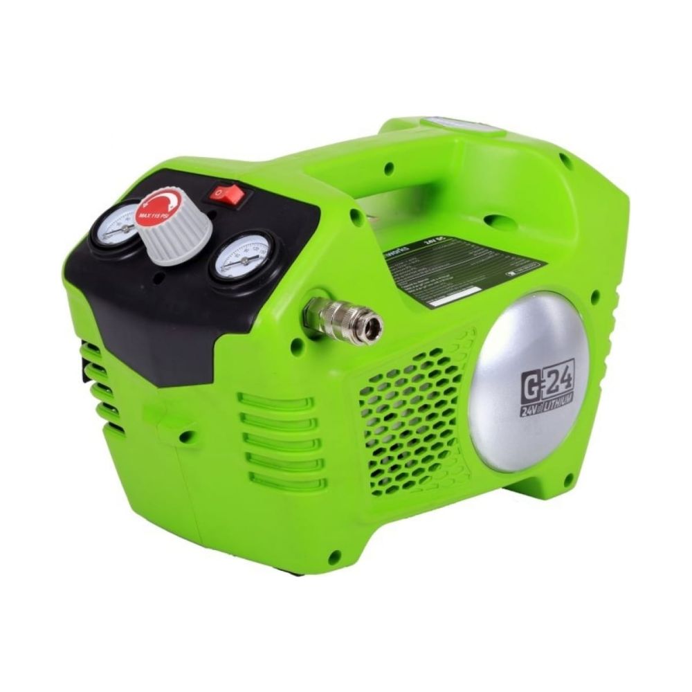 Аккумуляторный компрессор Greenworks, 24 В, 8 бар, без АКБ и ЗУ, 4100302