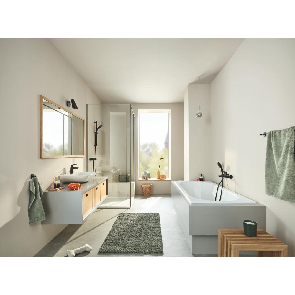 Душевой гарнитур GROHE Tempesta 110, 2 режима струи, душевая штанга 600 мм, 7,4 л/мин, черный (261622433)