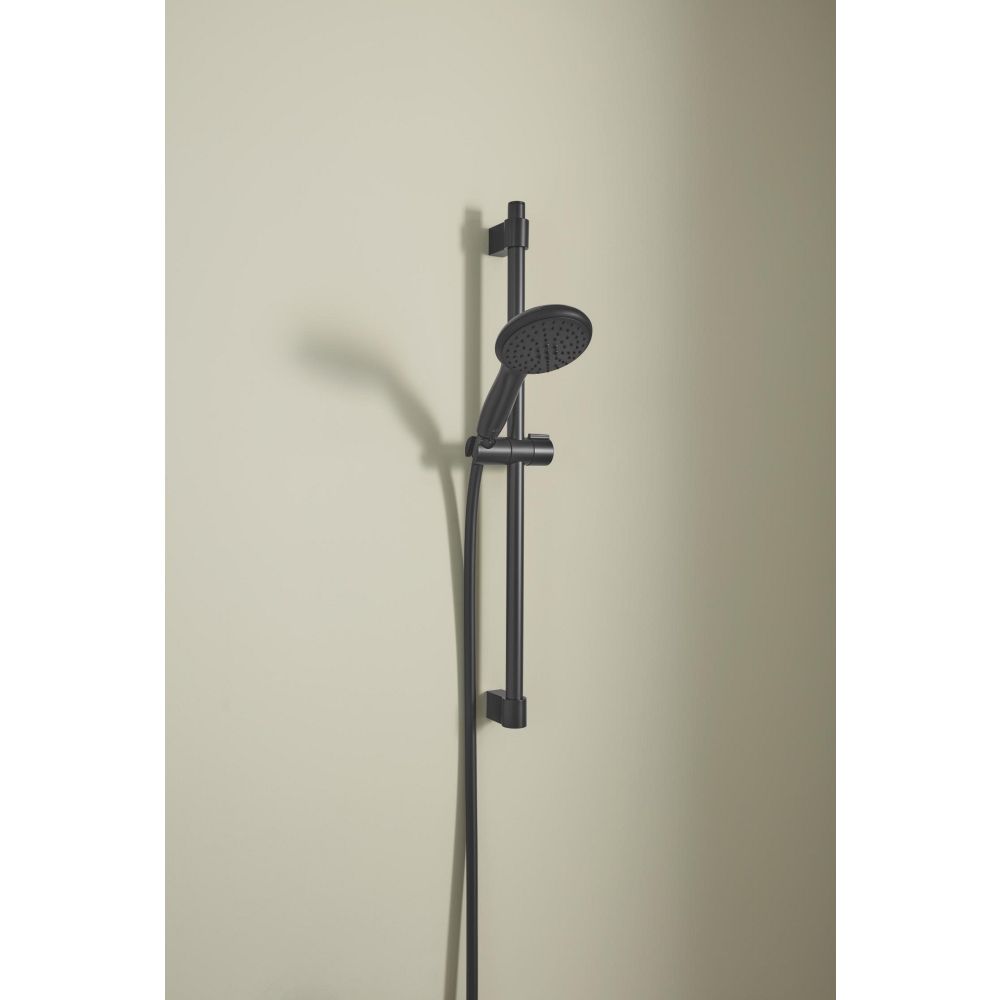 Душевой гарнитур GROHE Tempesta 110, 2 режима струи, душевая штанга 600 мм, 7,4 л/мин, черный (261622433)