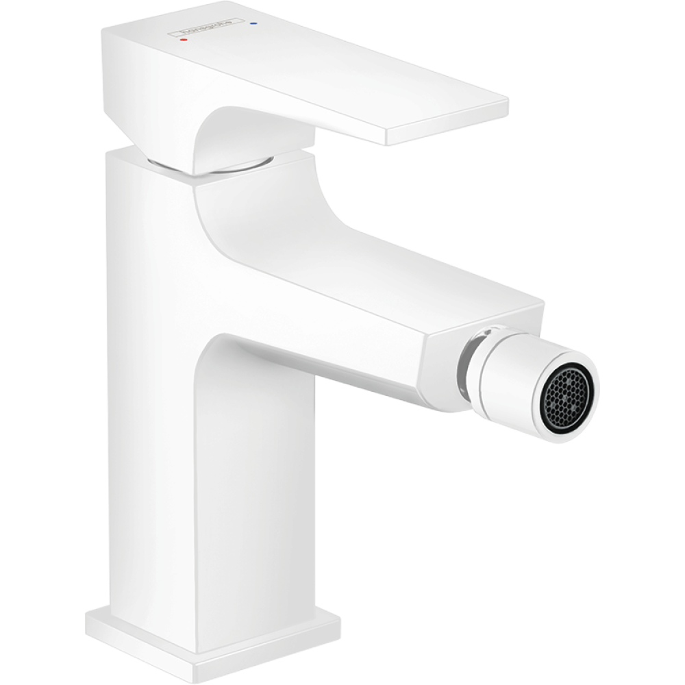 Смеситель для биде hansgrohe Metropol со сливным клапаном Push-Open 32520700, матовый белый