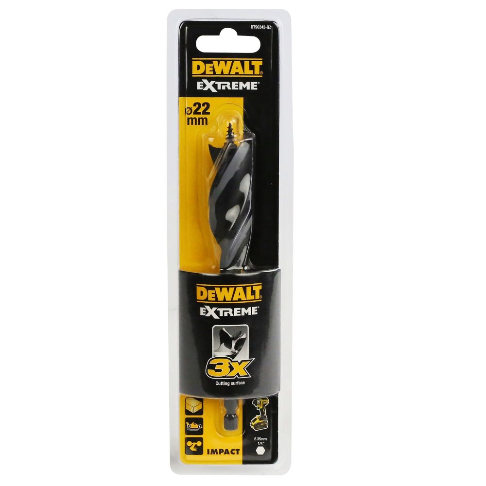 Сверло по дереву DEWALT Extreme Impact, 22x132x152 мм, 1 шт. (DT90242-QZ)