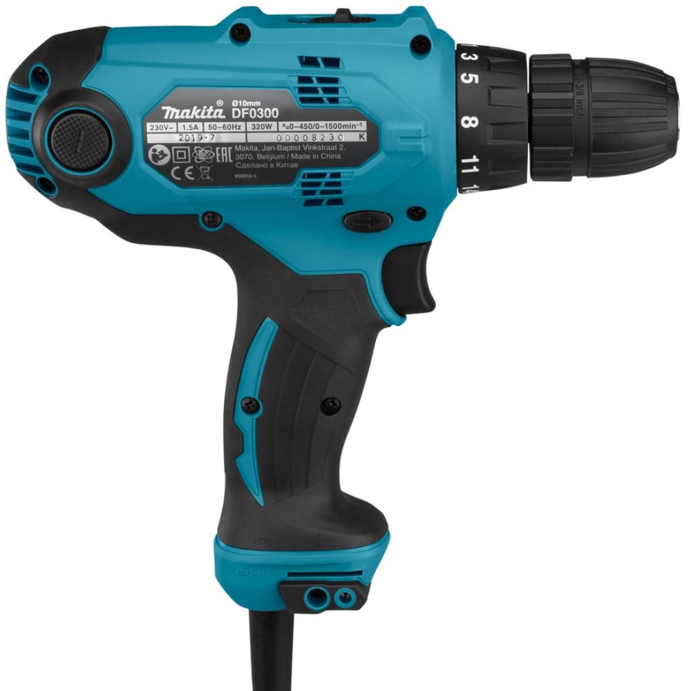 Дрель-шуруповерт Makita DF0300, 320 Вт, 1500 об/мин