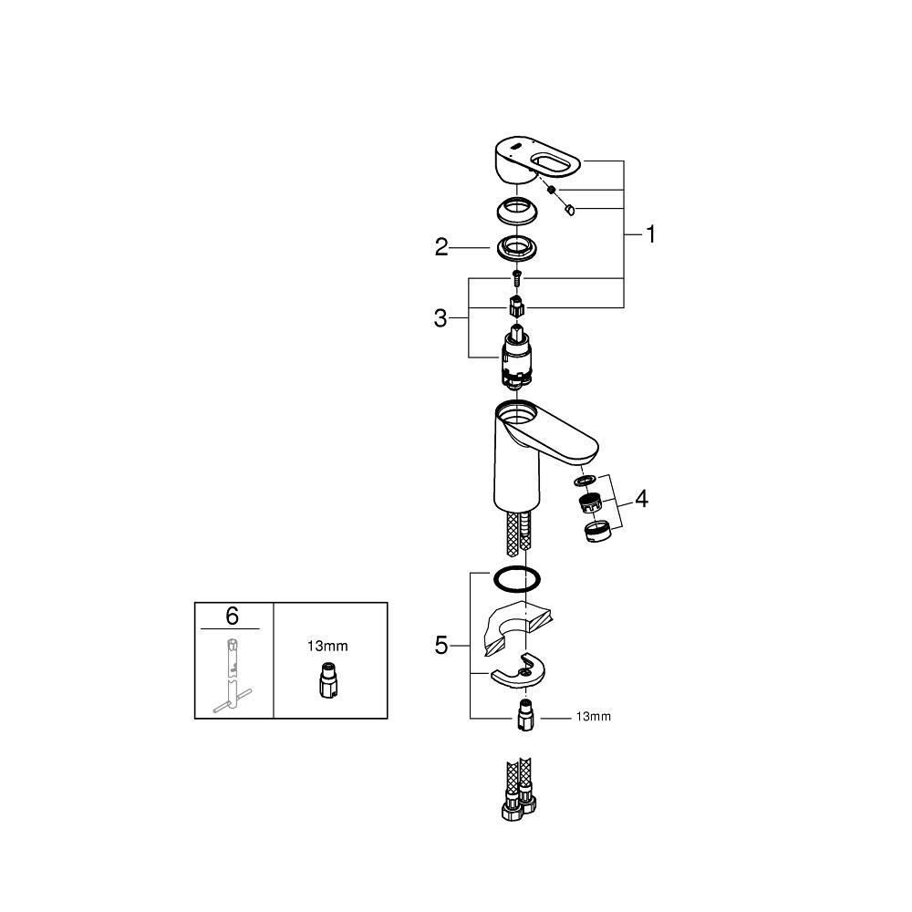 Смеситель для раковины GROHE BauLoop, S-size, хром (23337000)