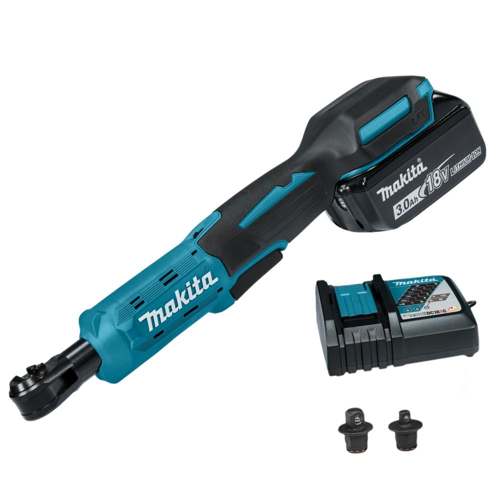 Аккумуляторная угловая трещотка Makita DWR180RF, 18 В, 47.5 Нм, 800 об/мин, с АКБ 3 Ач и ЗУ