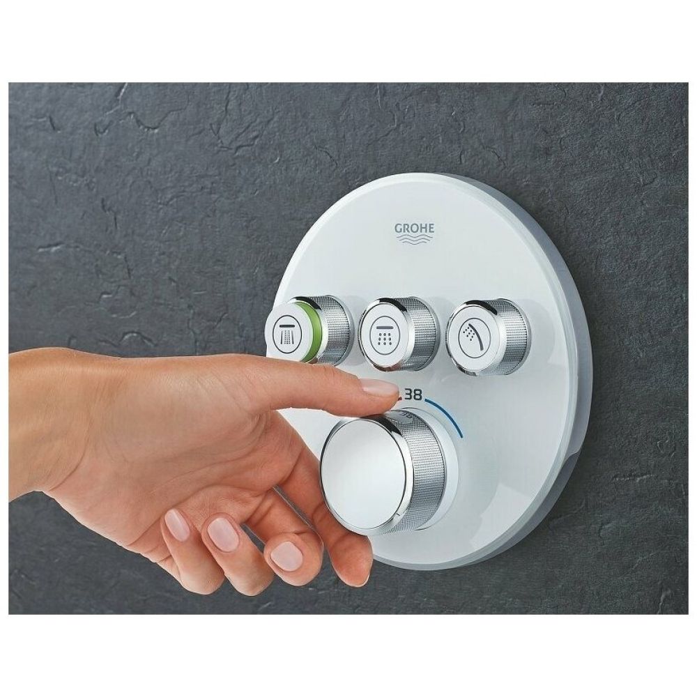 Внешняя часть смесителя для душа GROHE SmartControl круглая, на 3 потребителя, хром (29146000)